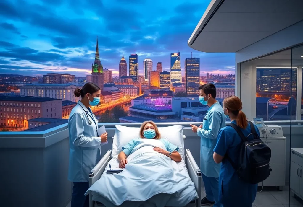 Healthcare advancements in Glasgow featuring a modern hospital environment.