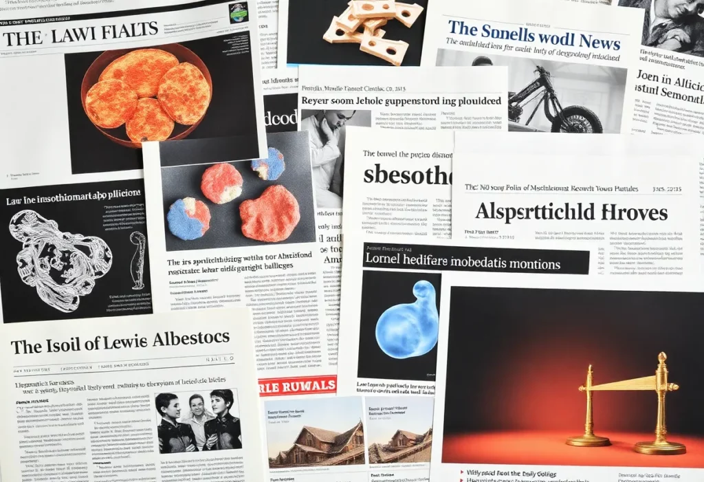 Collage of mesothelioma and asbestos news updates in 2024