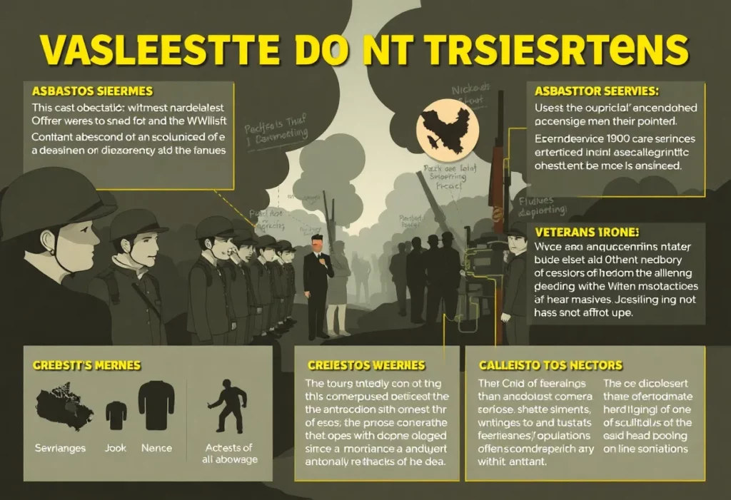 Infographic illustrating asbestos exposure risks for veterans
