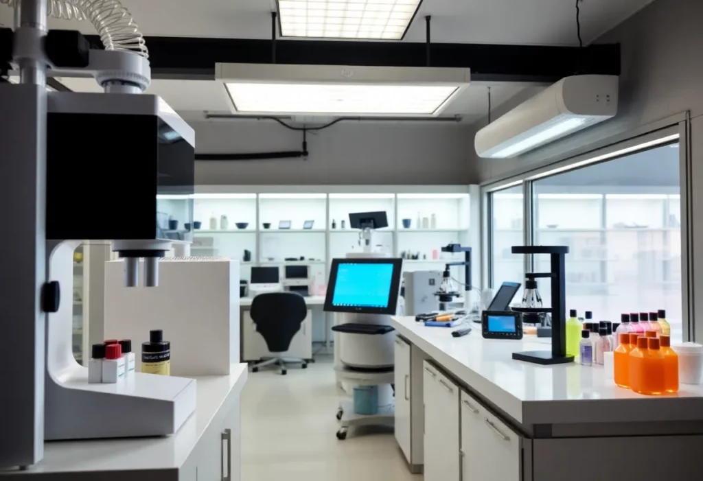 Lab equipment used for testing asbestos in cosmetic products.