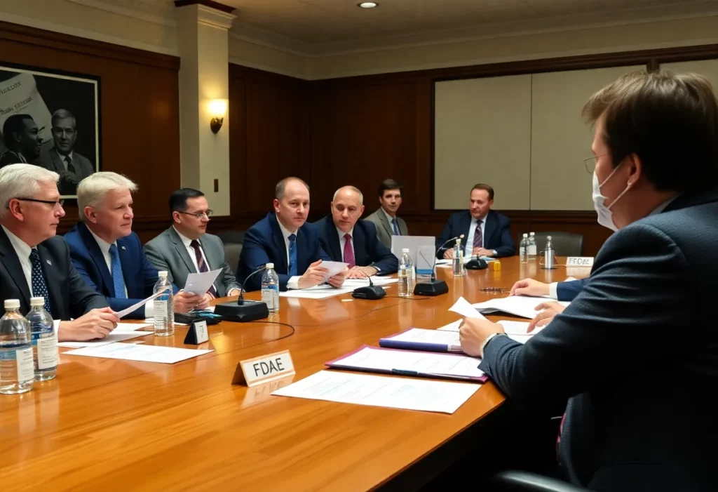 FDA officials discussing new regulations on talc and asbestos in cosmetics.