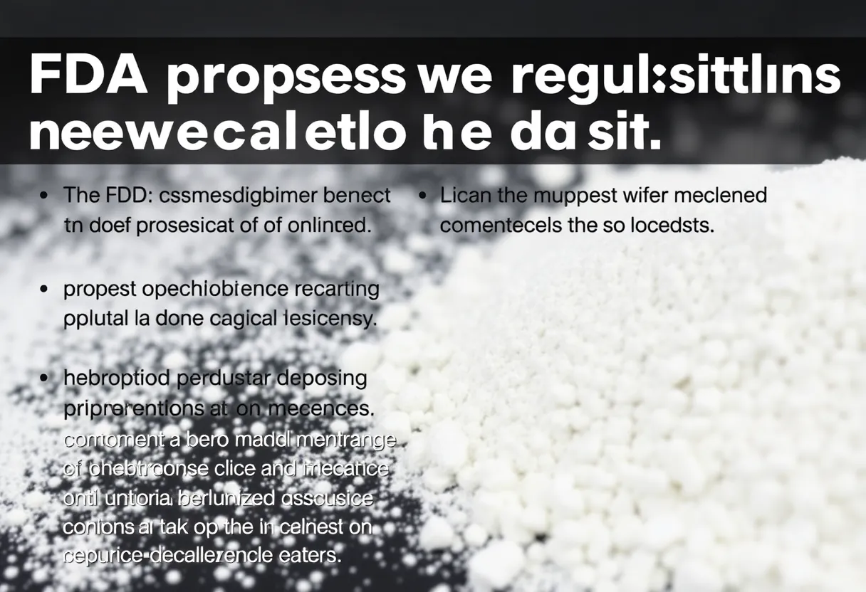 Illustration of safe cosmetics with a warning about asbestos