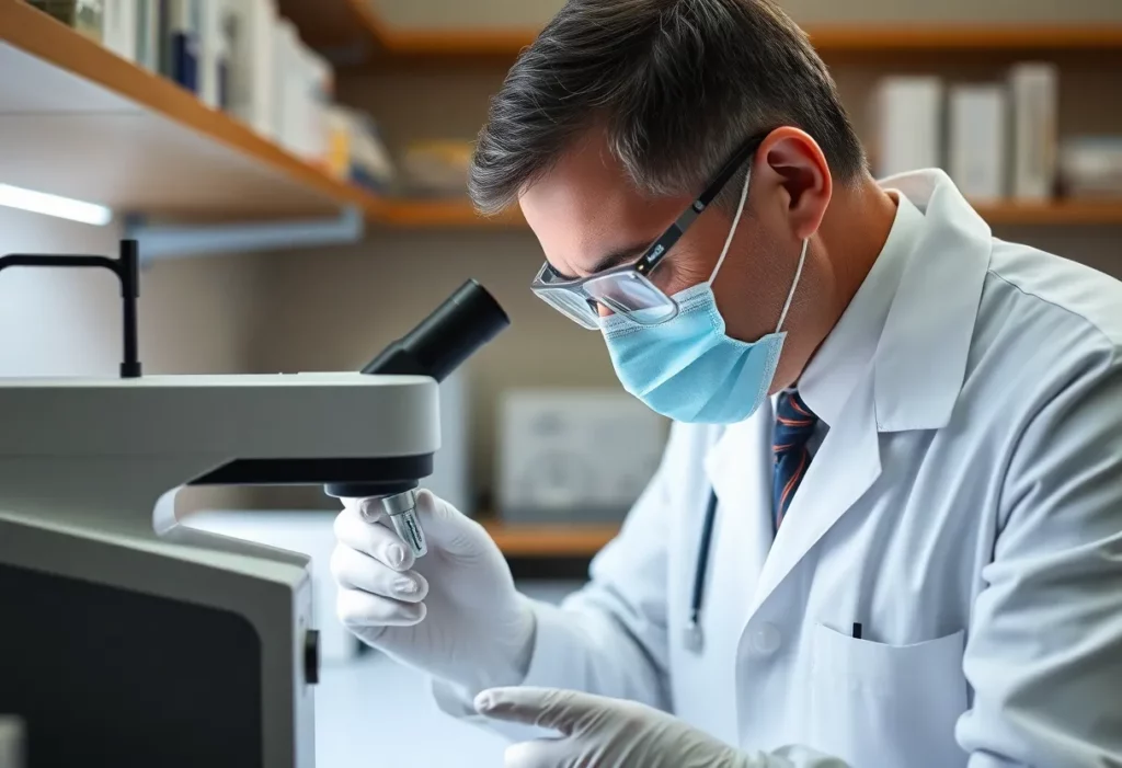 FDA official testing talc for asbestos in lab