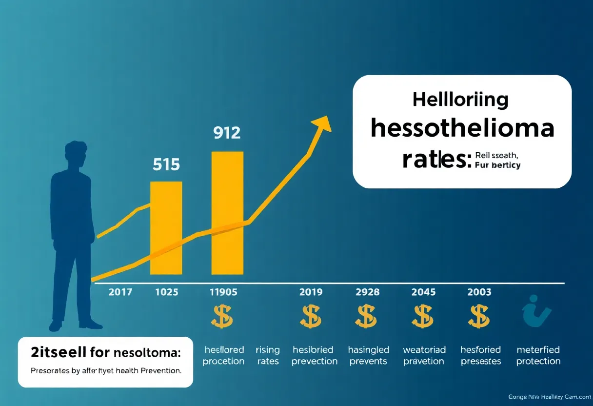 Visual representation of rising mesothelioma rates in healthcare