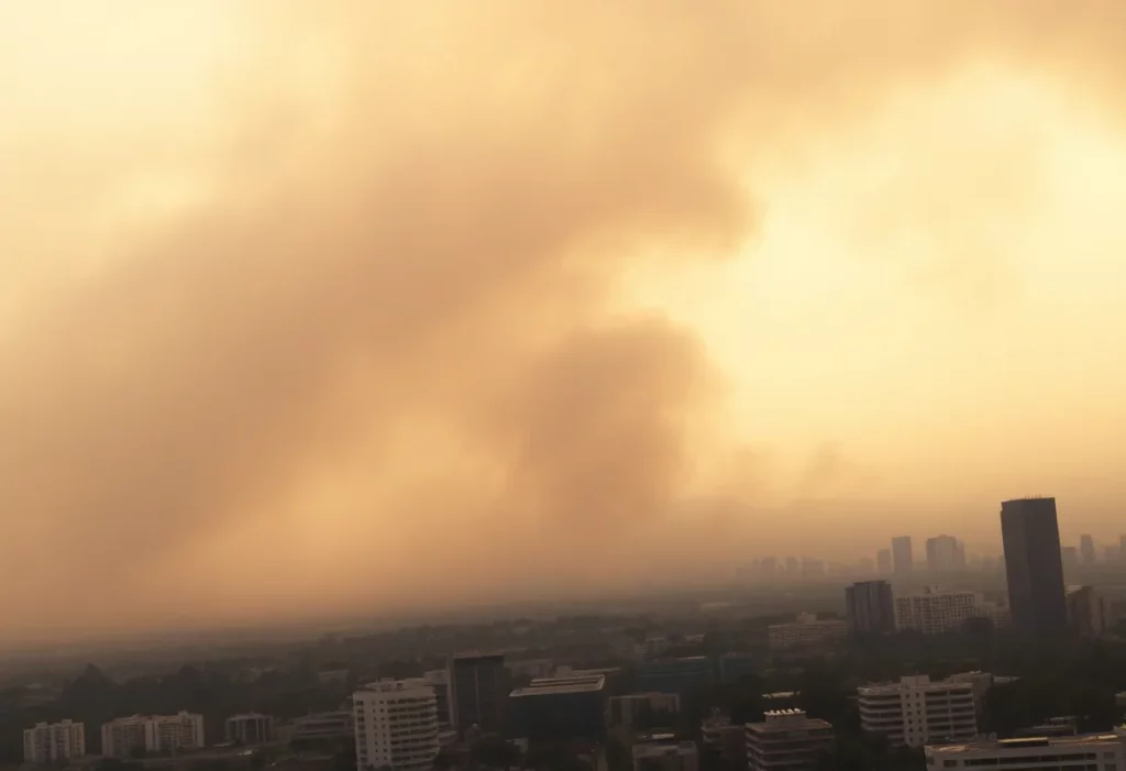 Smoky skies in Los Angeles due to wildfires affecting air quality