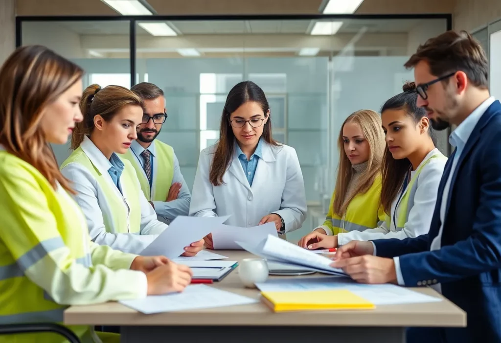 The team at Acorn Analytical Services working on asbestos management tasks.
