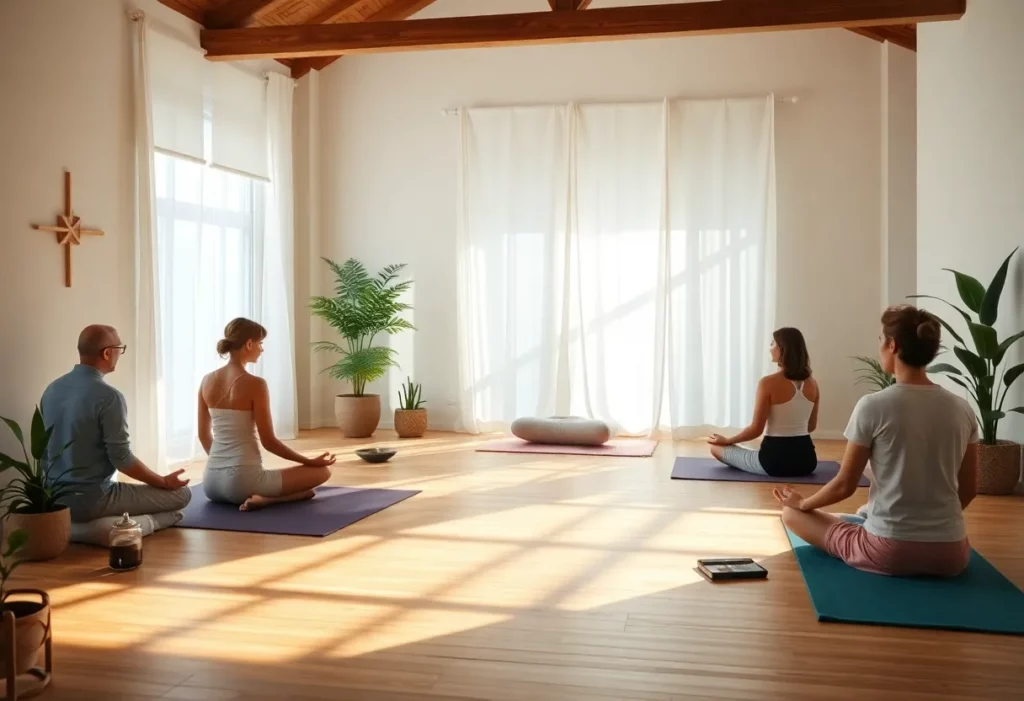 Individuals practicing alternative therapies such as acupuncture and yoga for mesothelioma management.