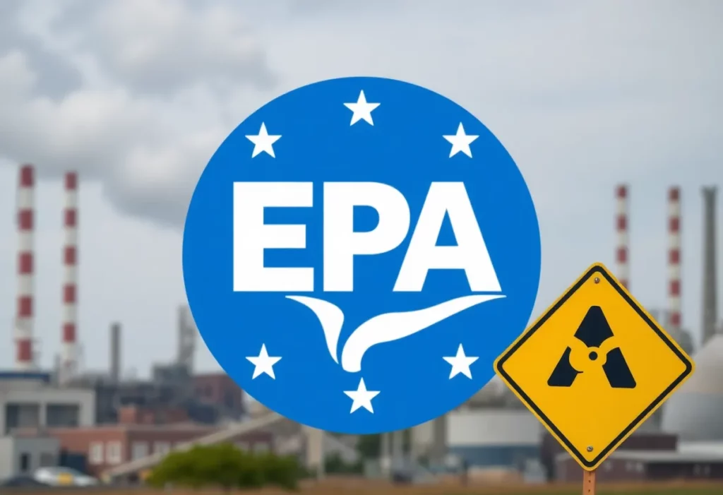 Conceptual image showcasing the announcement of the asbestos ban by the EPA.