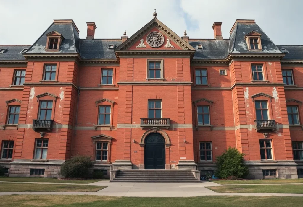 University building with potential asbestos exposure
