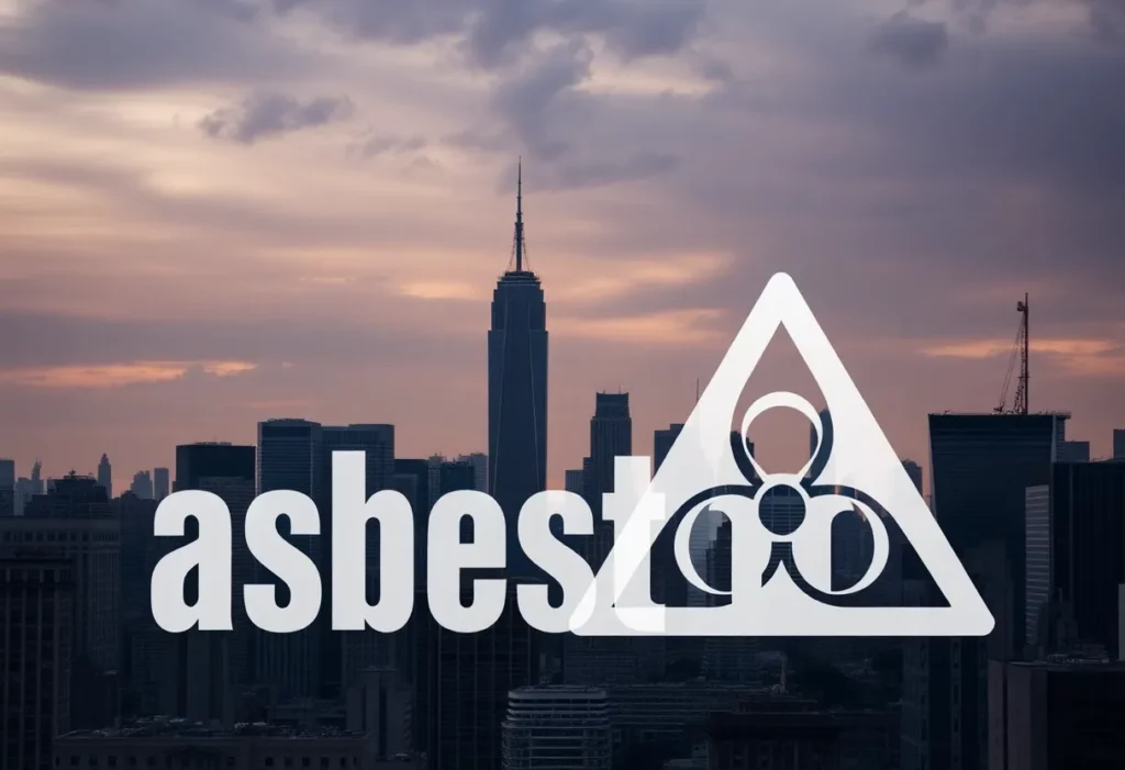 New York City skyline with emphasis on the World Trade Center remnants symbolizing the asbestos exposure aftermath.