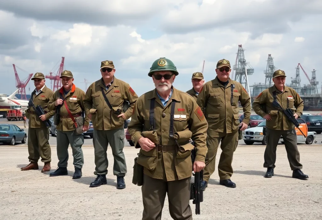 Group of veterans discussing asbestos exposure risks