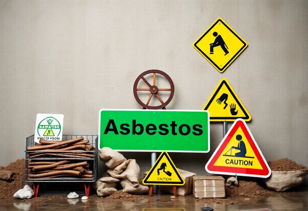 Graphic illustrating the impact of asbestos regulation on public health.