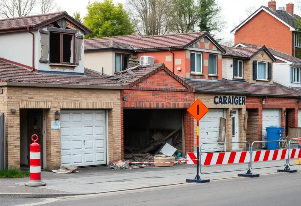 Demolition site of the Castle Hill Garages in Beccles