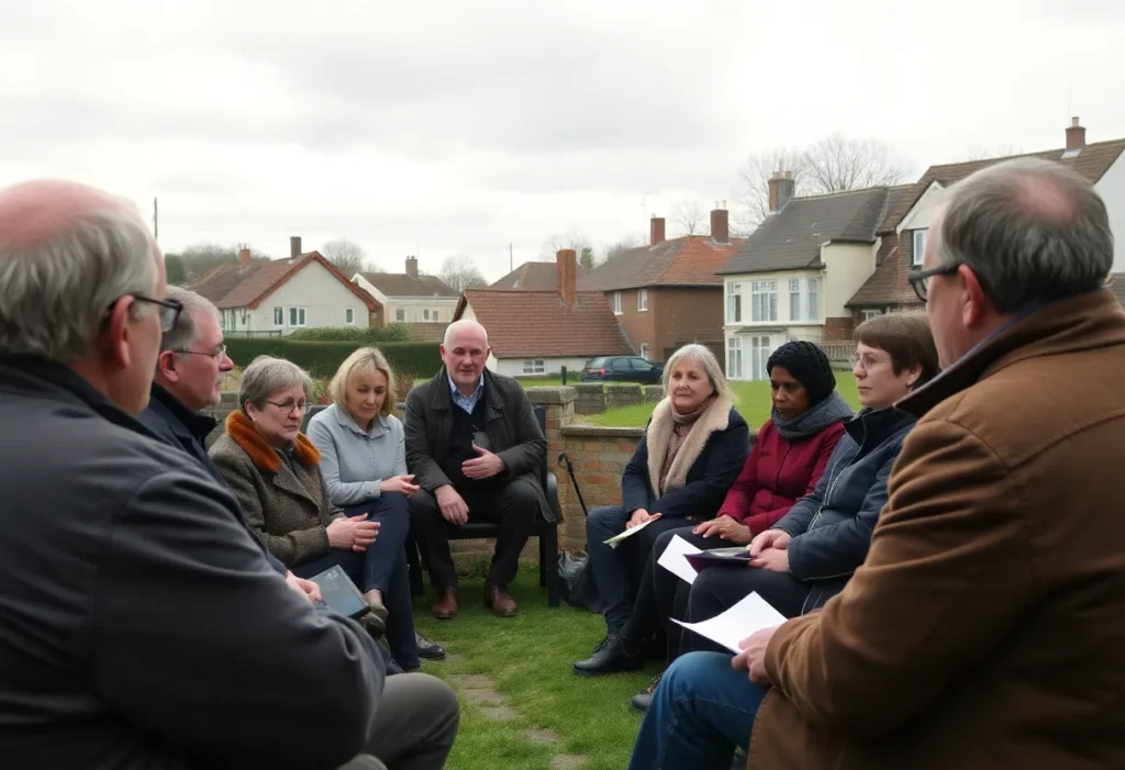 Community members discuss health risks associated with asbestos exposure in Suffolk.