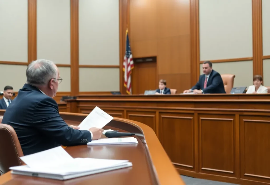 Courtroom sentencing for contractor involved in asbestos violations