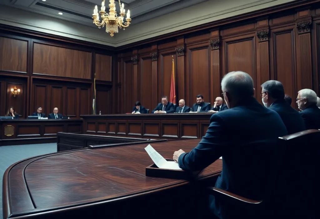 Courtroom scene representing justice for mesothelioma victims