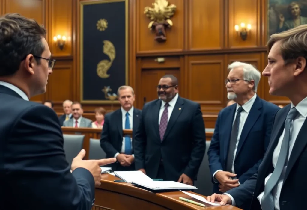 Courtroom scene during mesothelioma legal proceedings