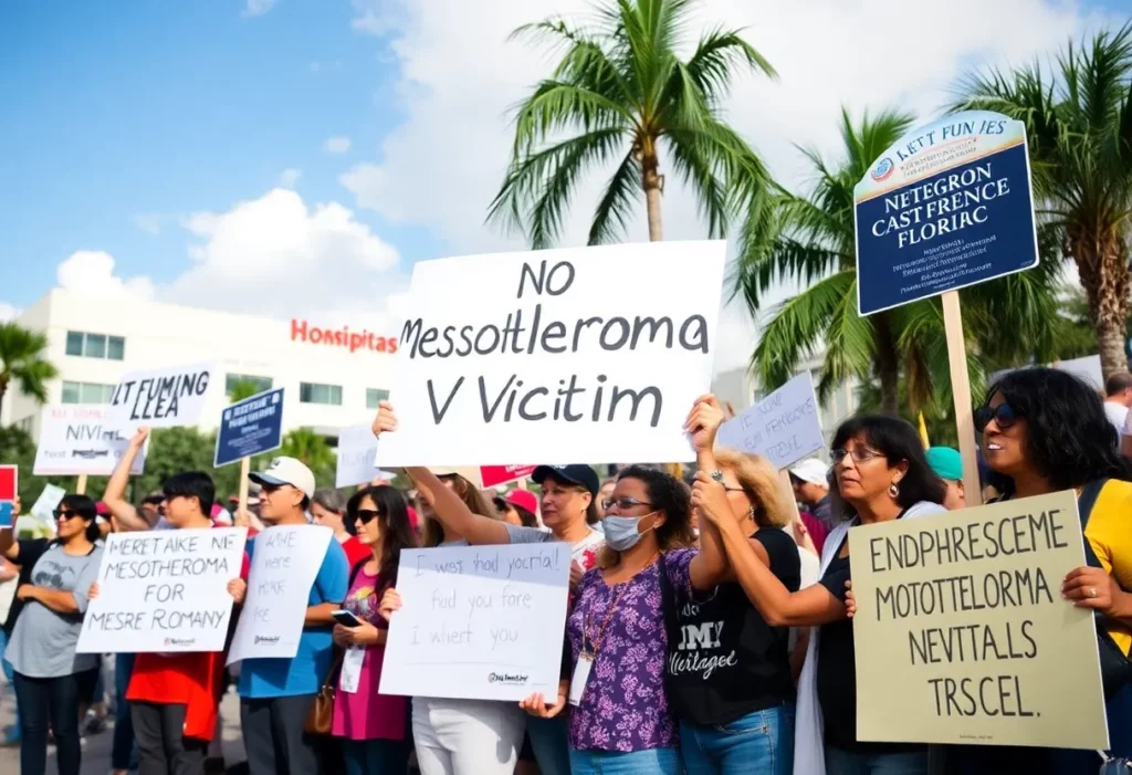 Community gathering supporting mesothelioma advocacy in Florida.