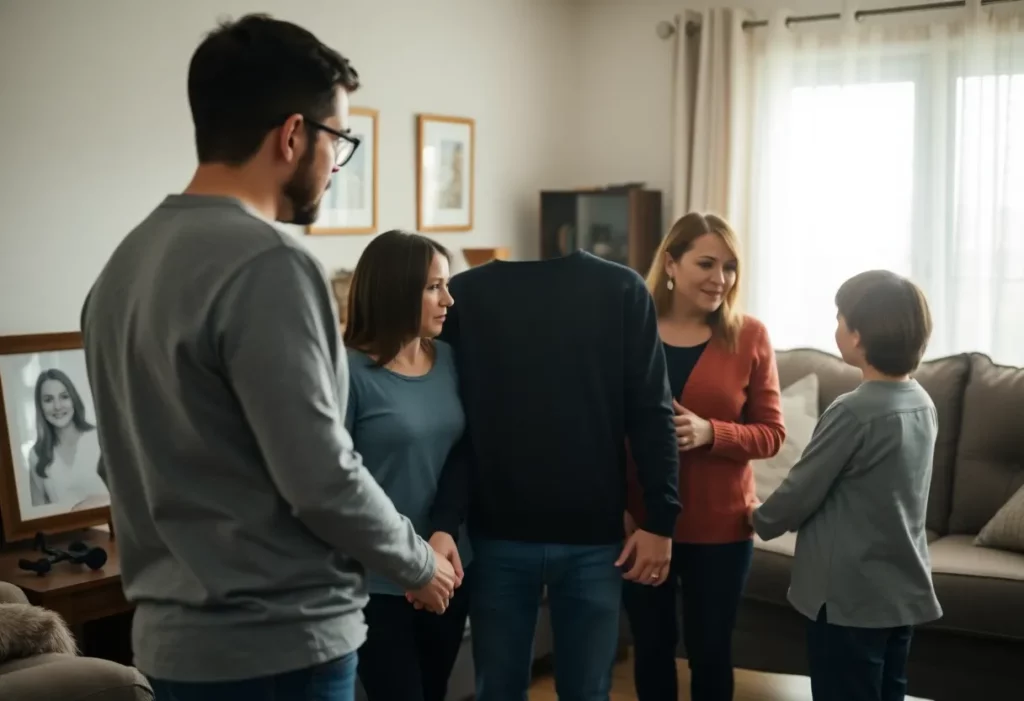 A family gathering to remember a loved one lost to mesothelioma.