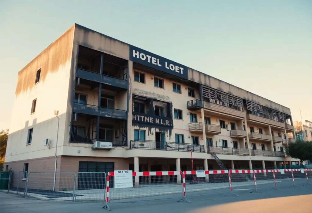 Dilapidated Hotel O waiting for demolition due to asbestos concerns