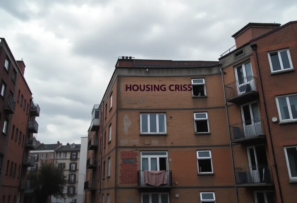 Dilapidated flat in London related to housing crisis and sewage issues
