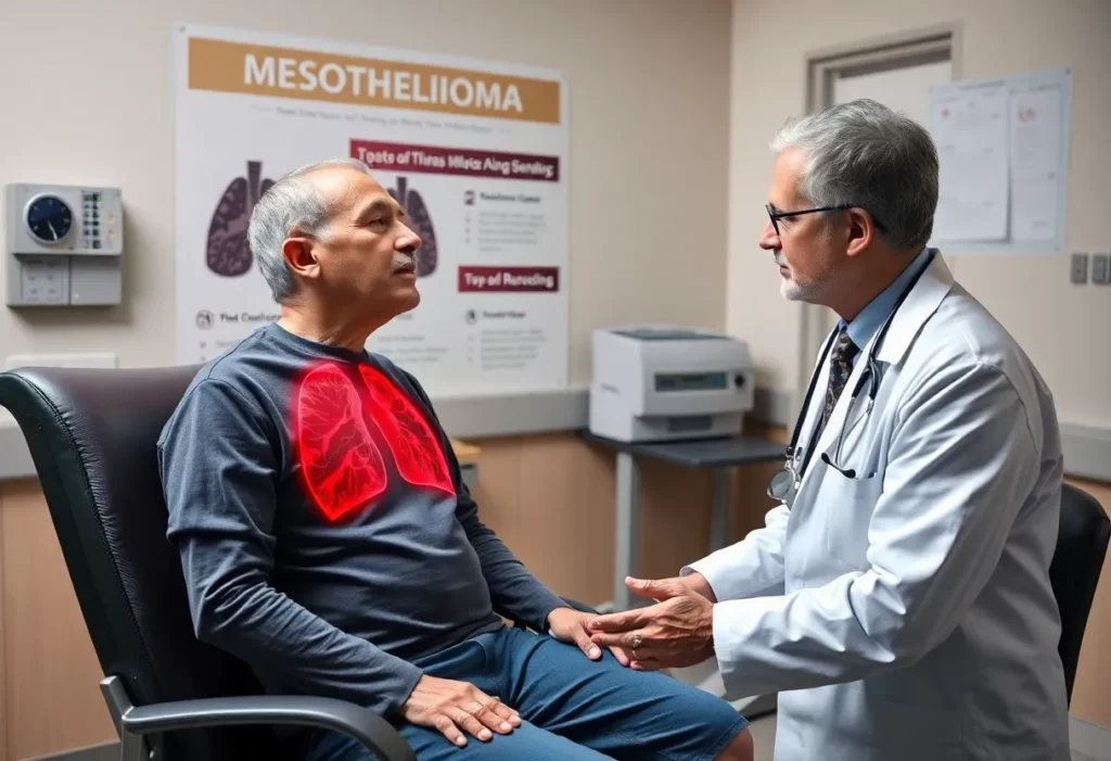Doctor discussing mesothelioma diagnosis with a patient