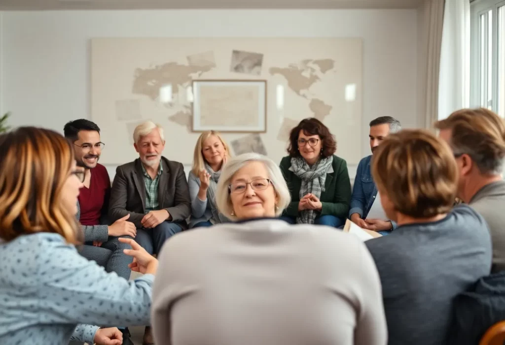 Participants engaging in a virtual mesothelioma support group meeting.