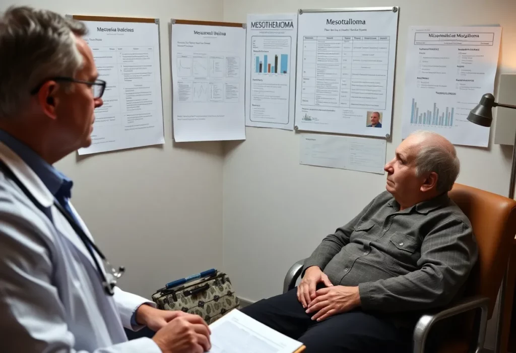 Doctor discussing mesothelioma treatment options with patient