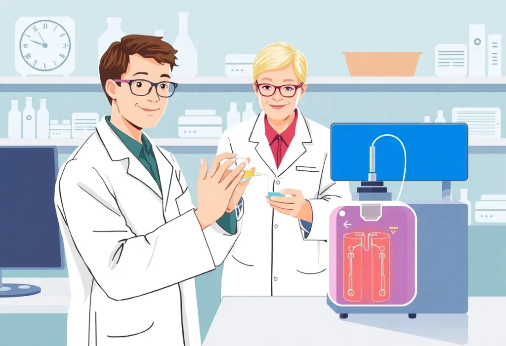 Researchers at Sheffield Hallam University work on breath test for cancer detection.