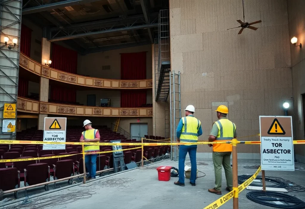 Workers renovating Thalia Mara Hall amidst asbestos concerns