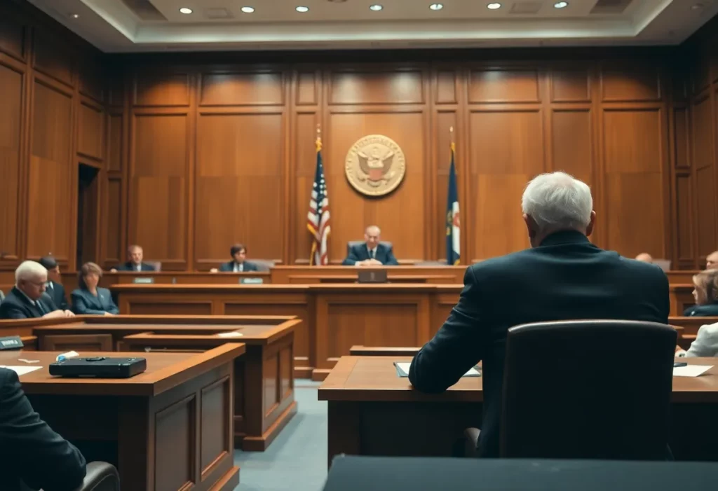 Judge presiding over an asbestos trial