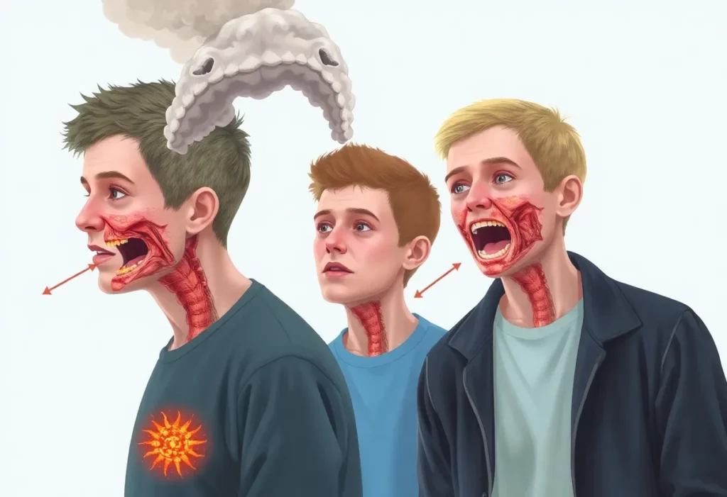 Illustration showing health risks of asbestos exposure in youth