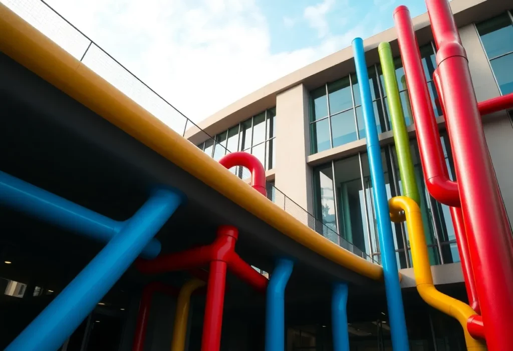 Artistic depiction of the Centre Pompidou