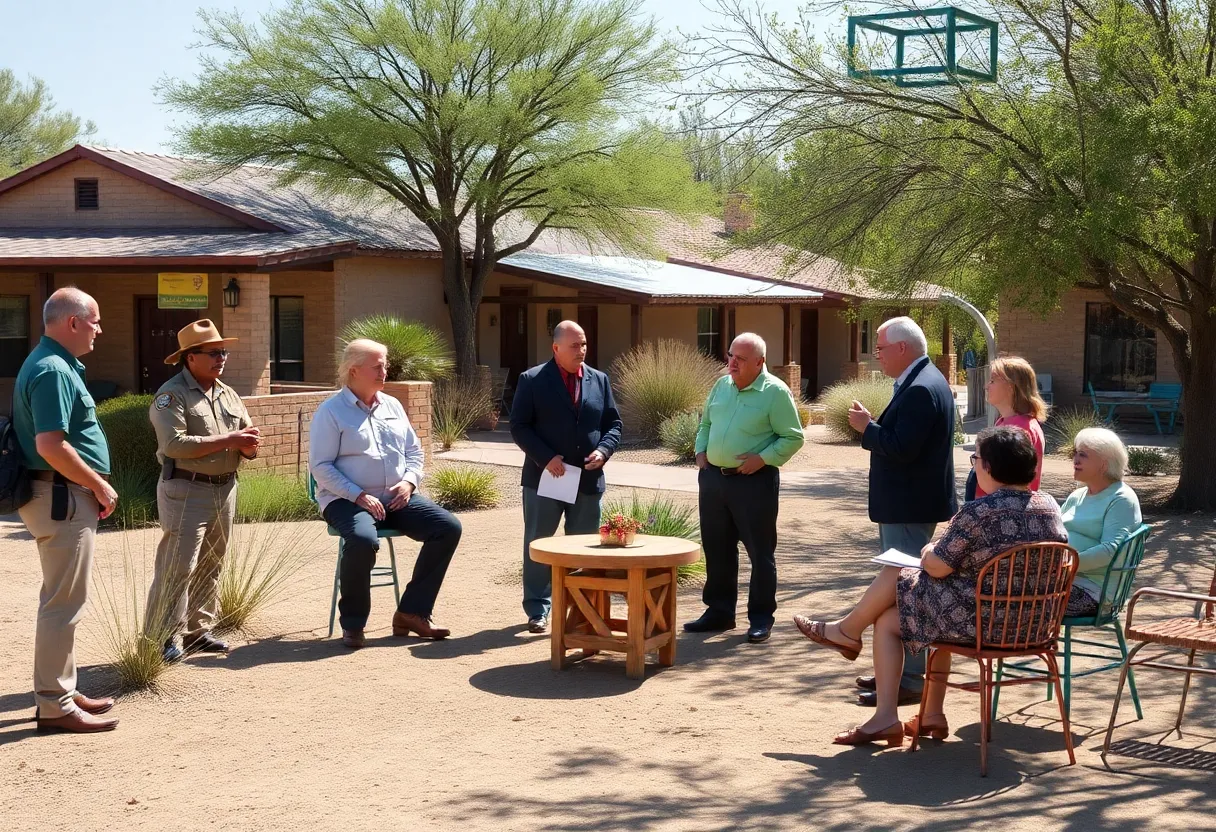 Residents of Dilkon gathered for a community meeting about asbestos safety.