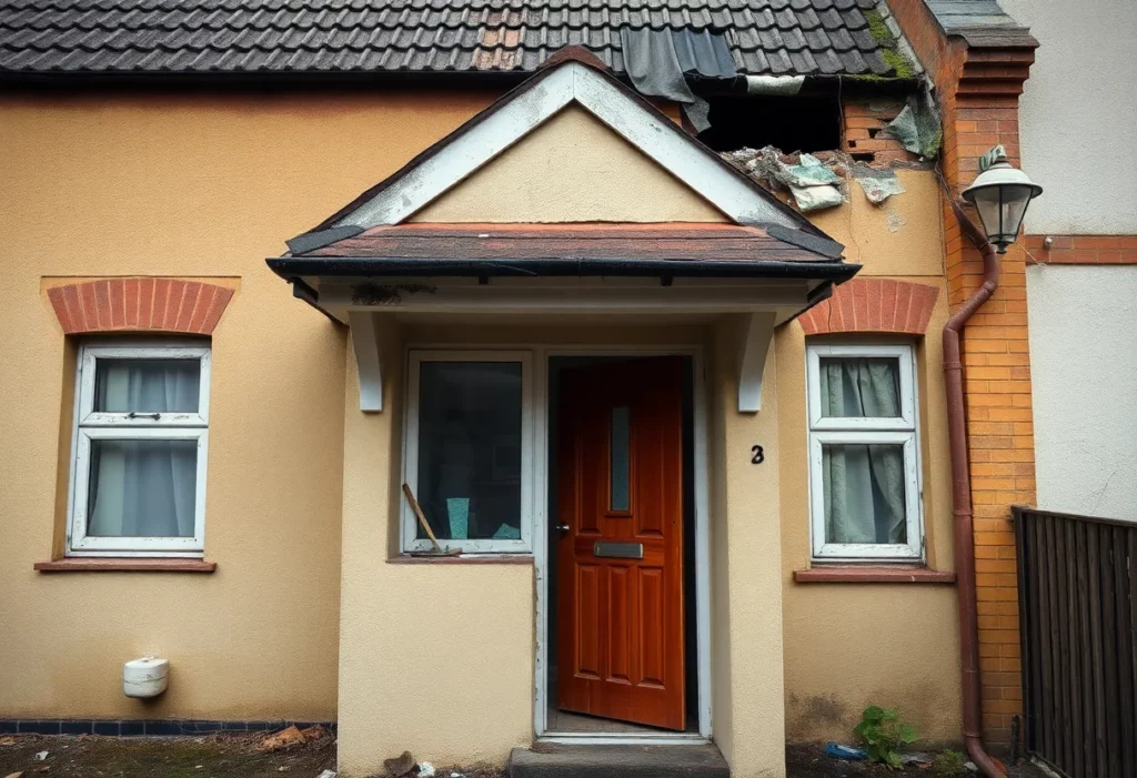 A council home exhibiting damp and leakage issues.