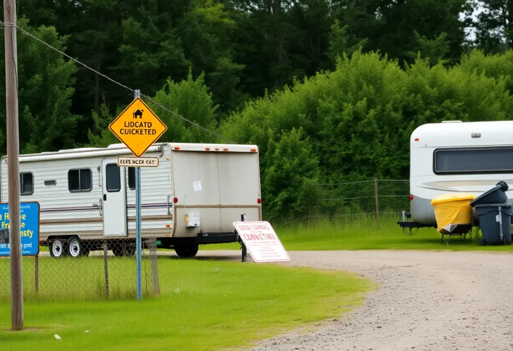 Community scene of illegal asbestos dumping in Outwell