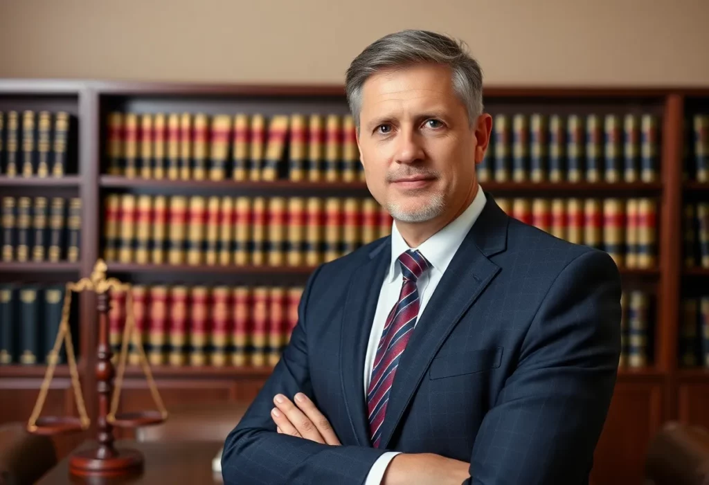 Karoline Carstens in a law office, representing Flint Cooper Cohn Thompson & Miracle.