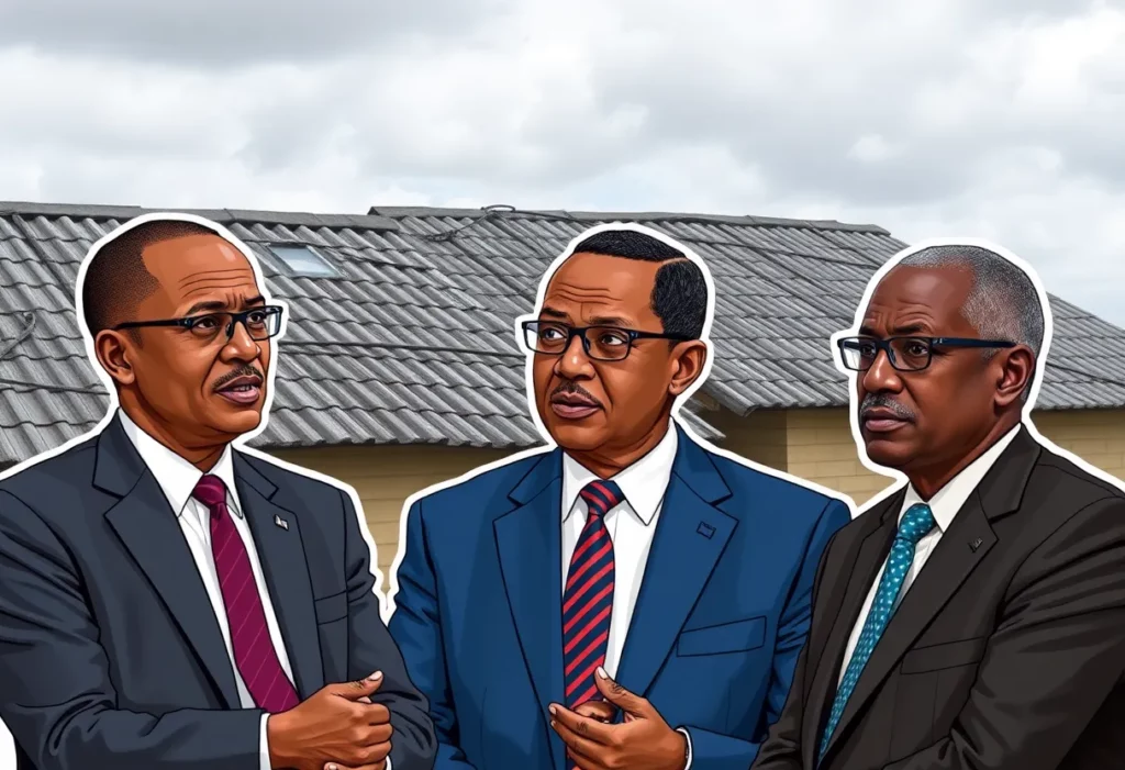 Kenyan officials discussing asbestos removal initiative