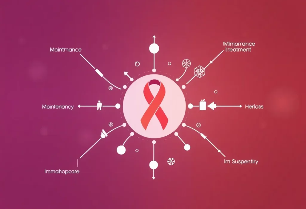 Abstract depiction of malignant mesothelioma treatment strategies.