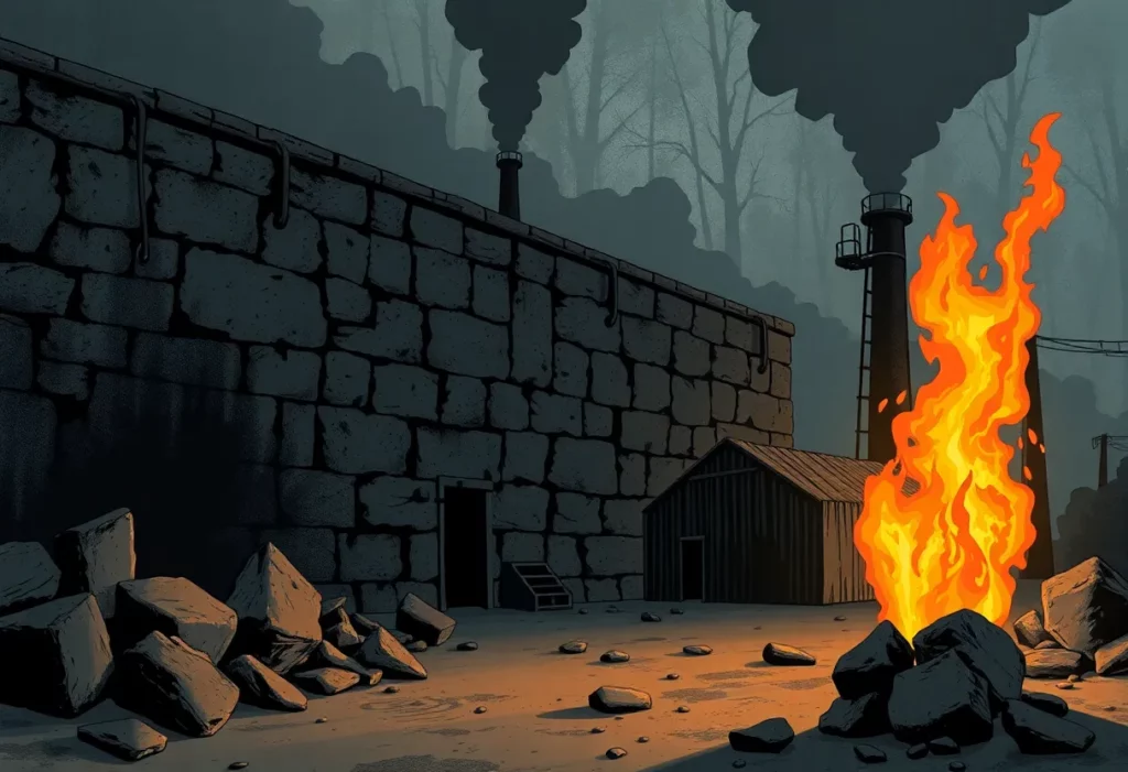 Illustration depicting the dangers of asbestos and mesothelioma