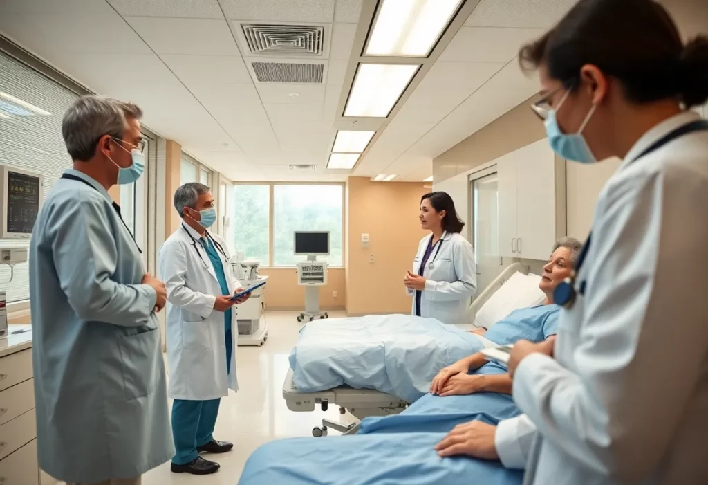 Healthcare professionals discussing mesothelioma treatment strategies