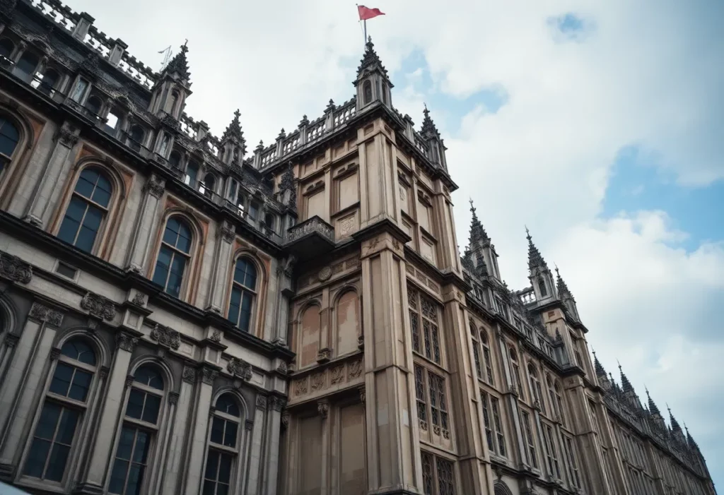 The Palace of Westminster, highlighting fire and asbestos risks