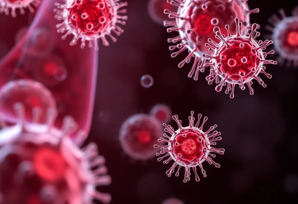Conceptual diagram of pleural mesothelioma cells and lipid metabolism.
