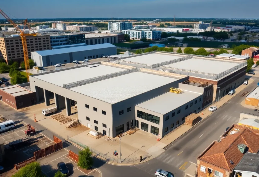Construction of a modern industrial unit designed to replace an asbestos-laden facility in Reading.