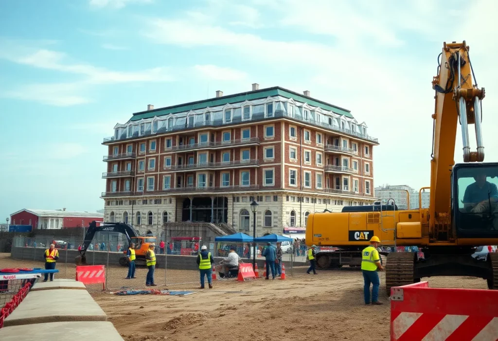 Demolition site of Royal Albion Hotel in Brighton