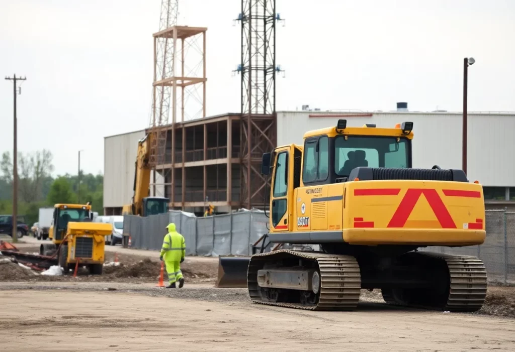 Cleanup crews removing asbestos at a contaminated site in Terre Haute, Indiana.