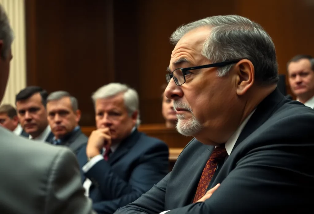 Courtroom scene with Ace Magashule on trial for asbestos case