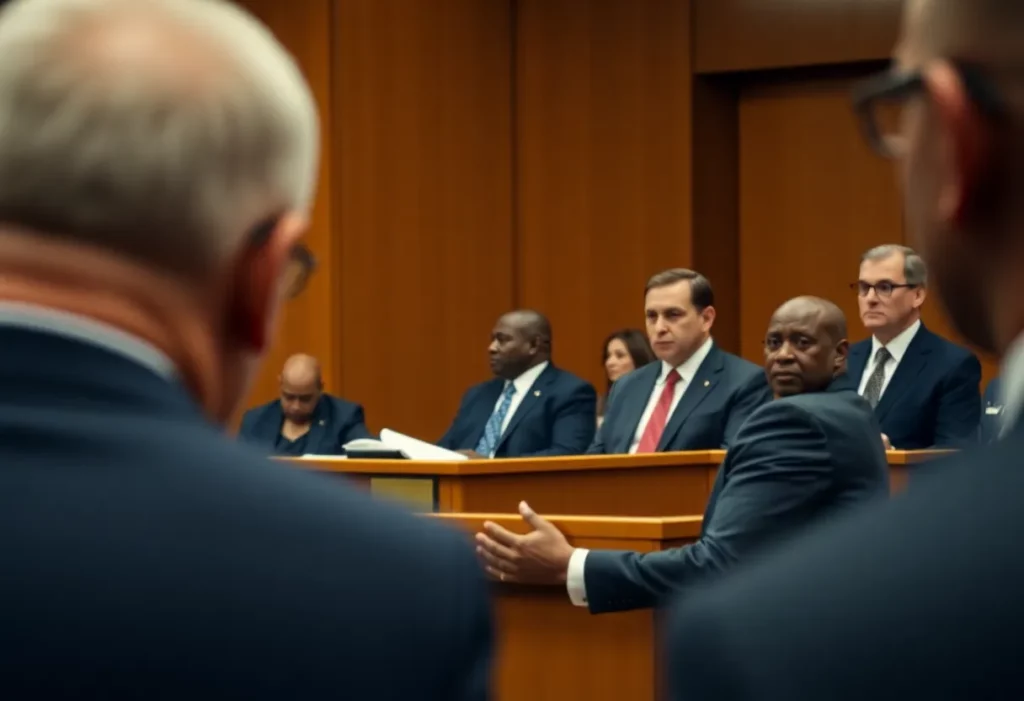 Courtroom scene of Ace Magashule corruption trial