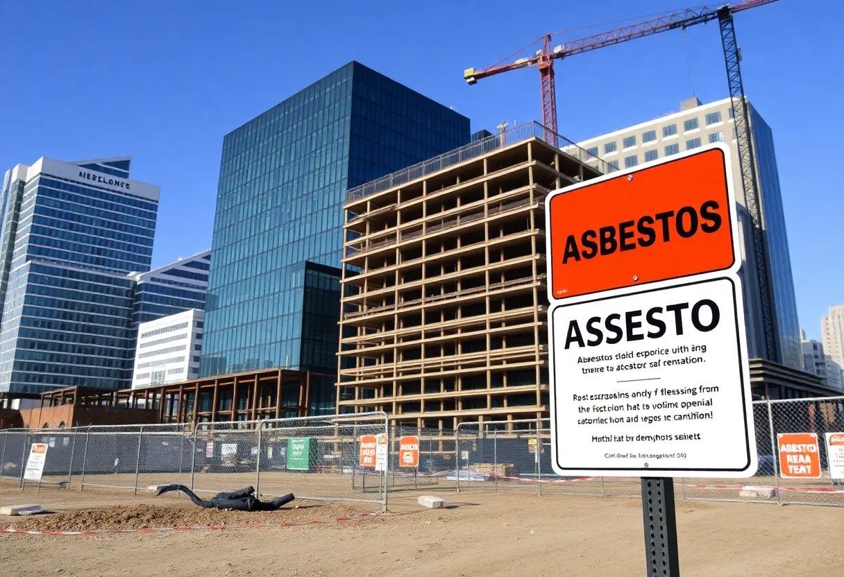 Awareness campaign on asbestos exposure at a construction site