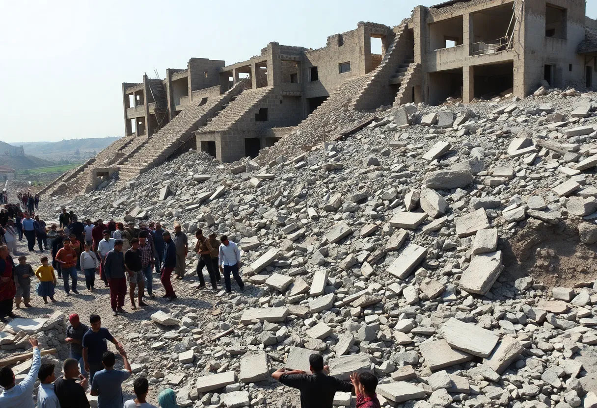 Rubble in Gaza potentially contaminated with asbestos fibers